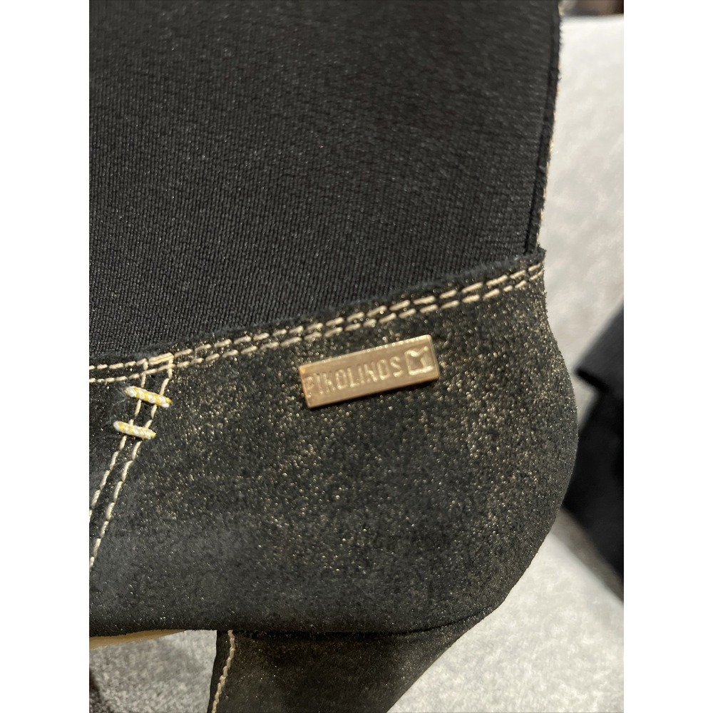 PIKOLINOS Dark Brown With Gold Ankle Suede Bootie/Side Zip EUR 41/US 10-10.5 - Picture 9 of 11
